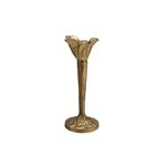Cast Iron Antique Gold Flower Shaped Taper Holder