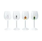 16oz Stemmed Wine Glass w/ Snowman