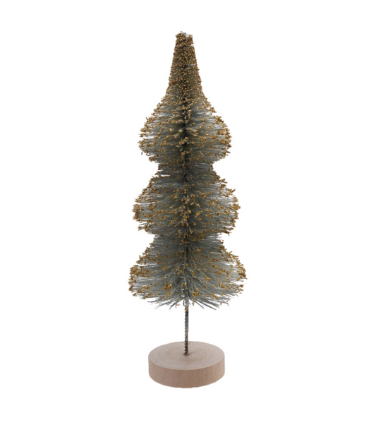 Mint + Gold Sisal Bottle Brush Tree