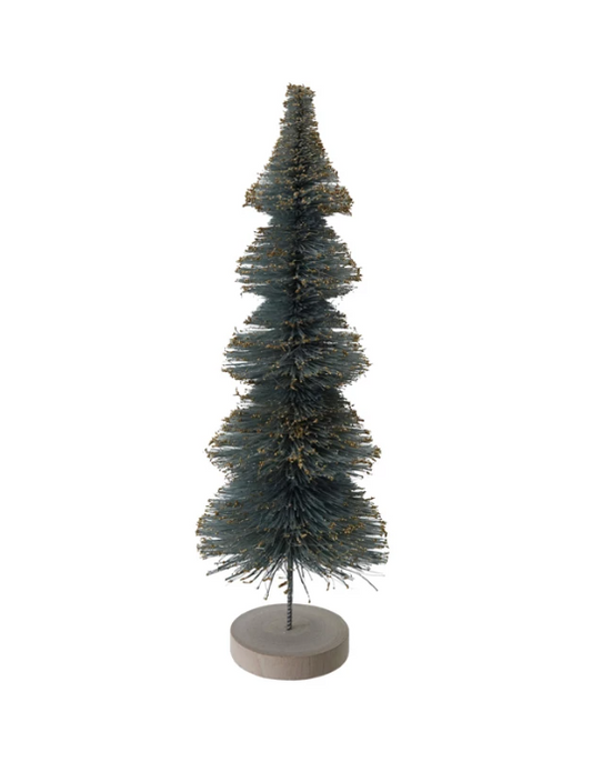 Mint + Gold Sisal Bottle Brush Tree