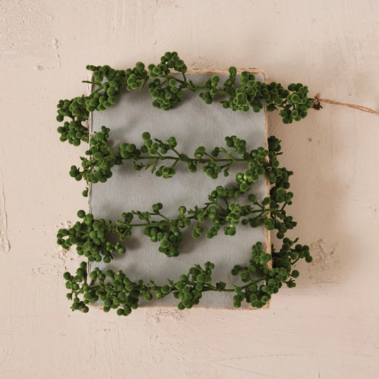 Green Flocked Ball Garland