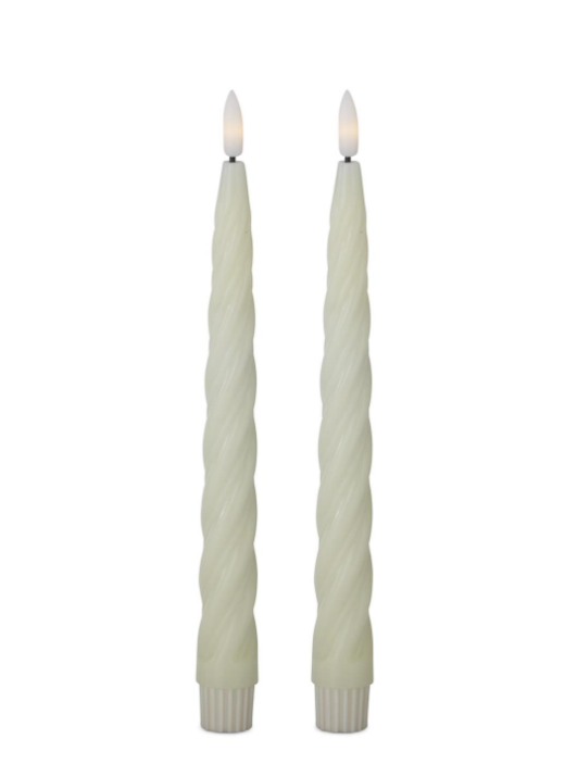 10" LED Thin Spiral Taper Set - Cream