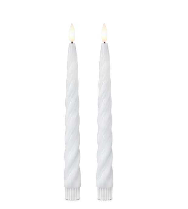 10" LED Thin Spiral Taper Set - White