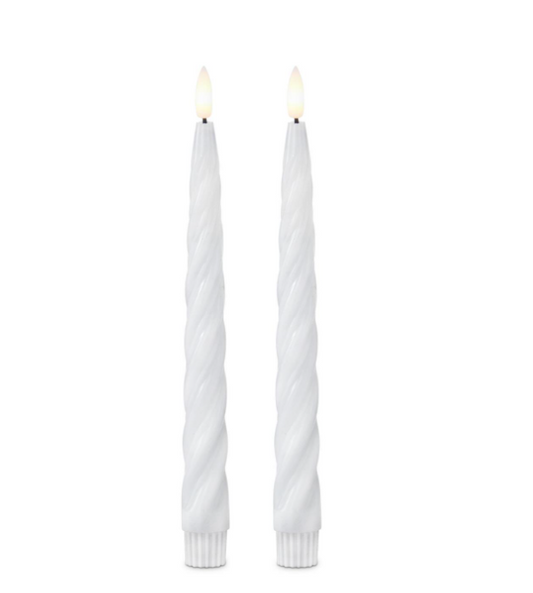 10" LED Thin Spiral Taper Set - White