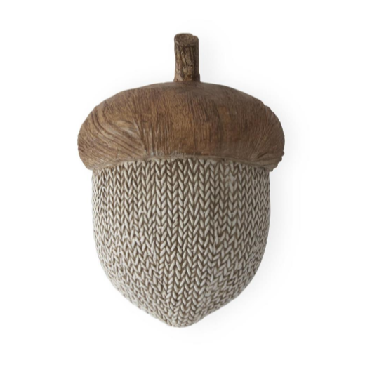 3.5" Woven Resin + Wood Acorn