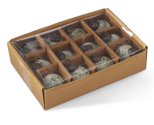Set of 12 - Speckled Glass Ornaments