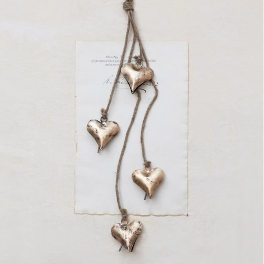 Antique Brass Metal Hearts