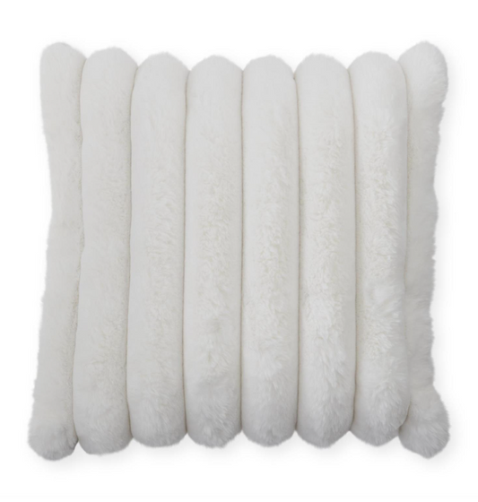 18" Cream Vegan Fur Pillow