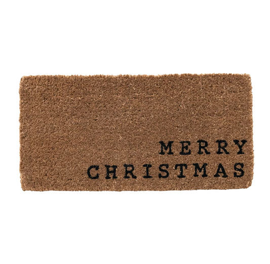 Merry Christmas Natural Coir Doormat