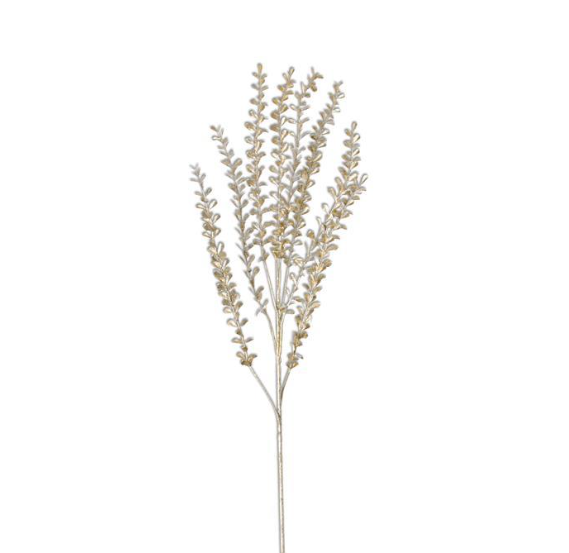 Teardrop Leaf Champagne Glitter Stem