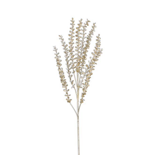 Teardrop Leaf Champagne Glitter Stem