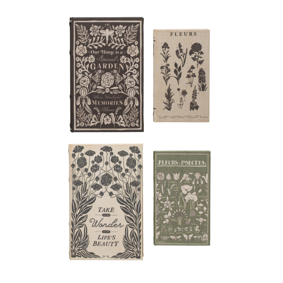 Canvas Book Storage Box - SM Fleur/Insectes