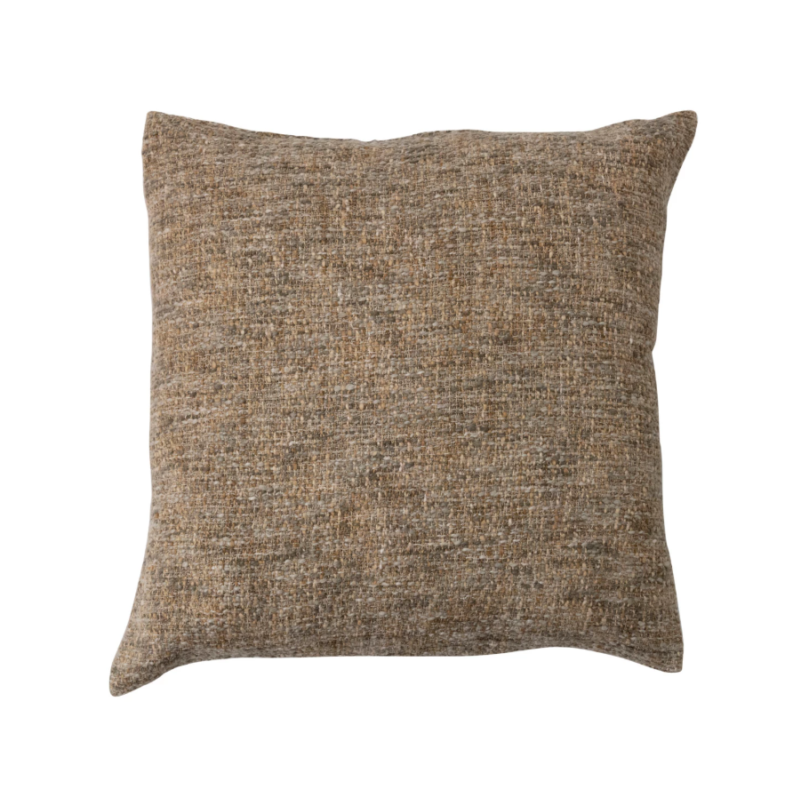 20" Melange Cotton Blend Boucle Pillow