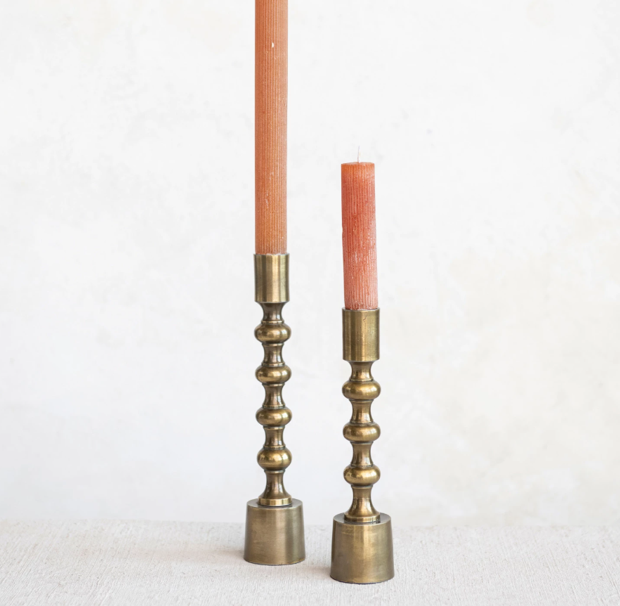 SM - Antique Gold Aluminum Taper Holder