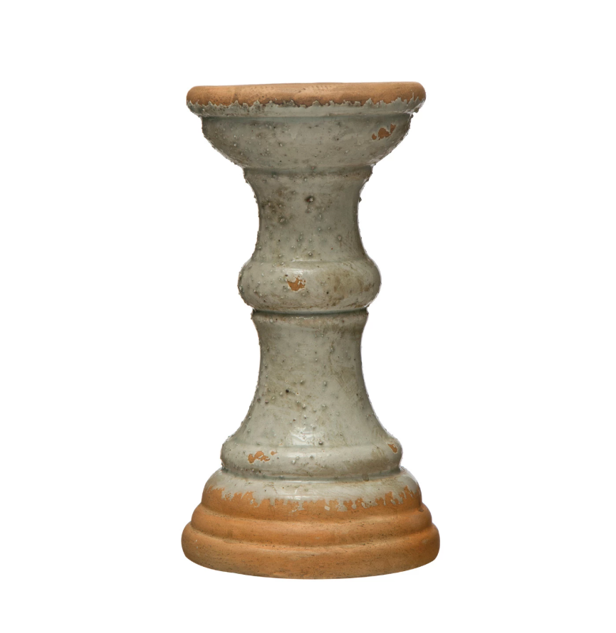 9" Mint Terracotta Pillar Holder
