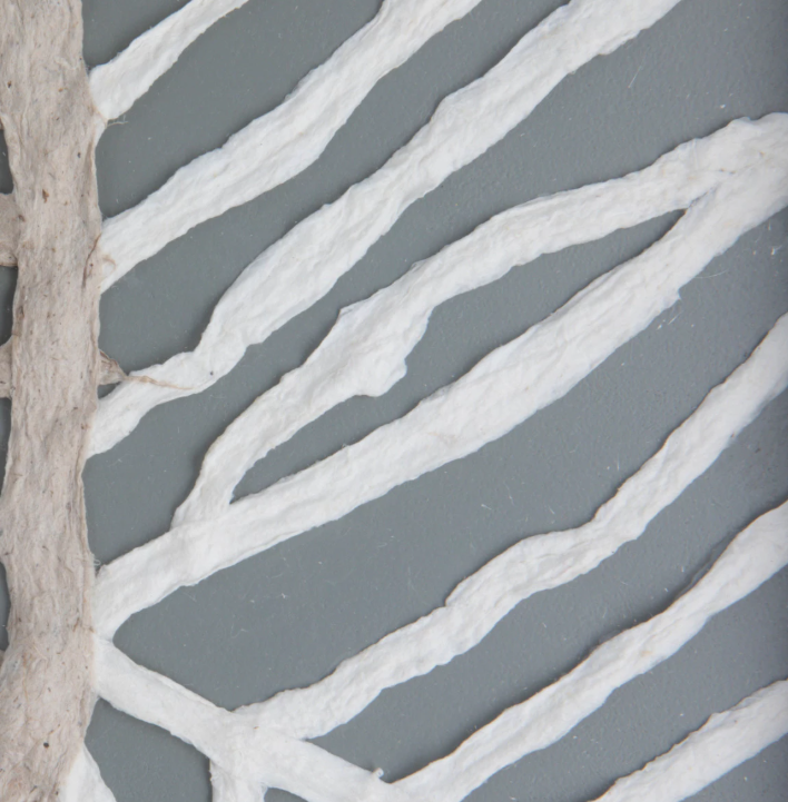 Wood Framed Handmade Textured Paper Leaves