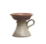 SM - Stoneware Pillar Holder w/ Handle