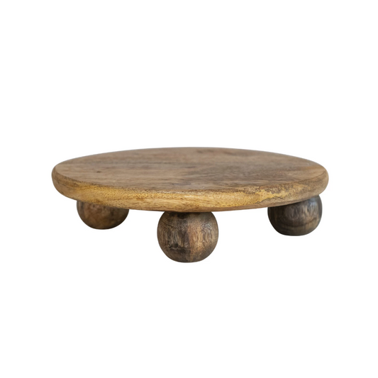 Hand-Carved Mango Wood Pedestal