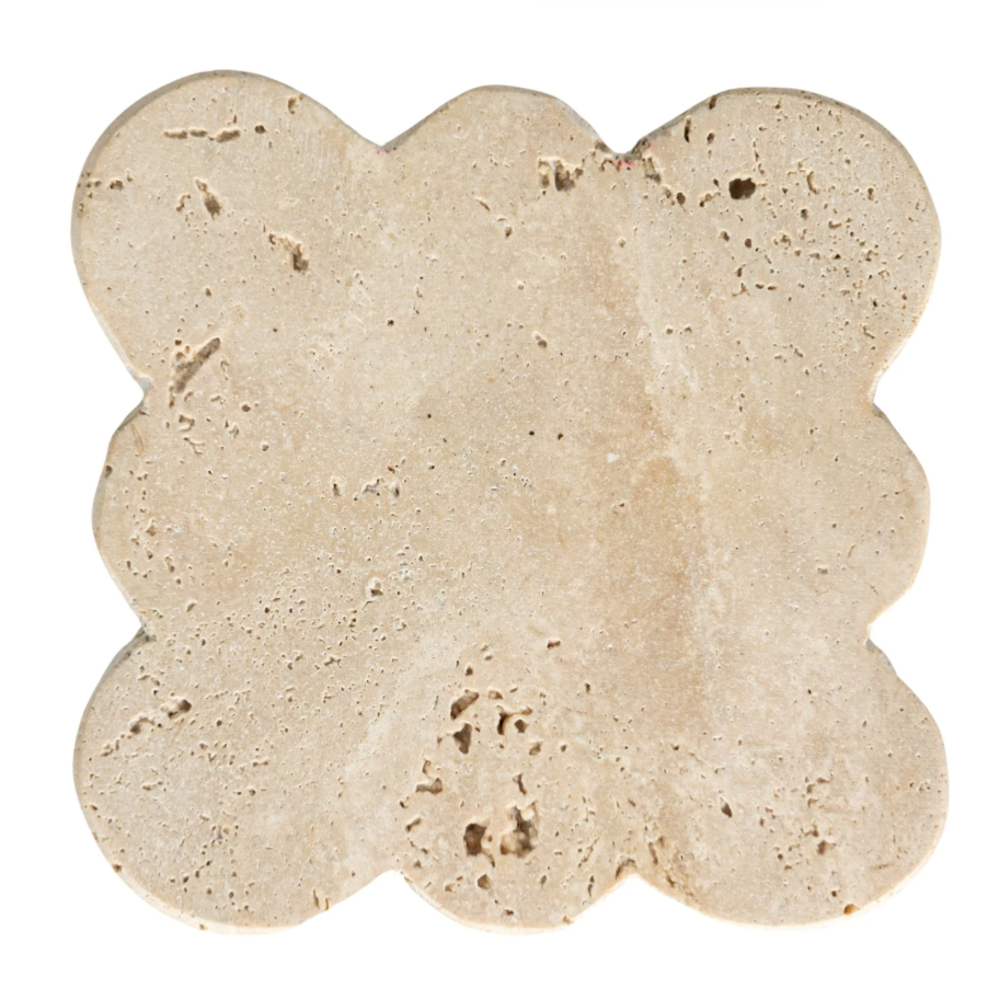Scalloped Travertine Coasters - Set of 4