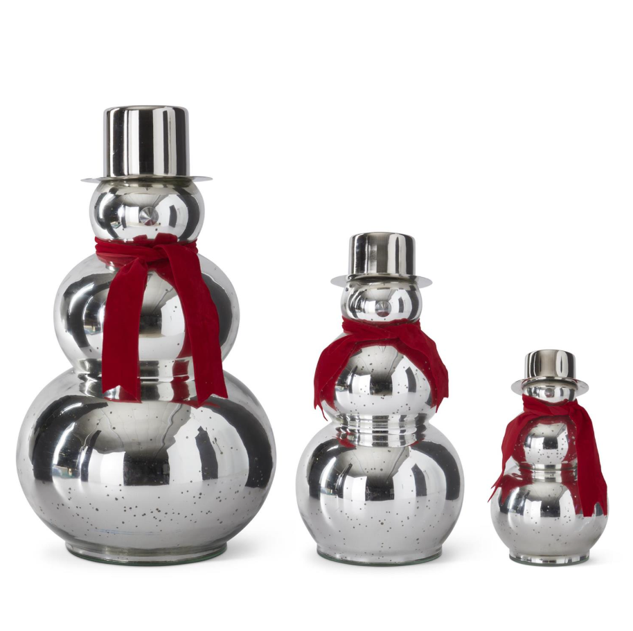 MD - Silver Mercury Glass Snowman