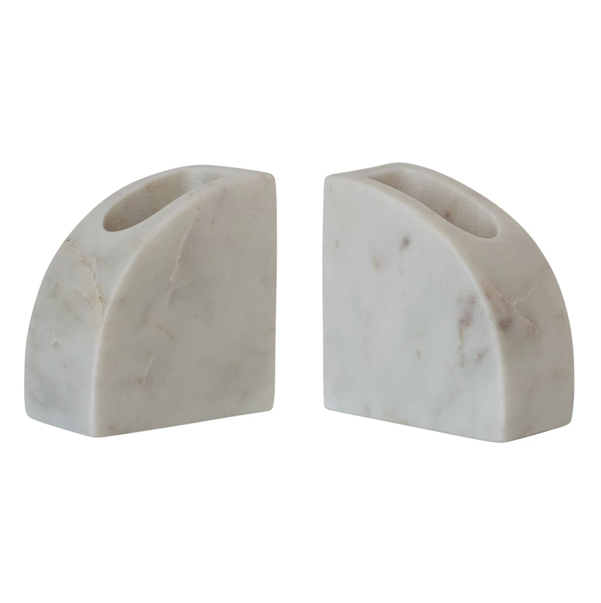 Marble Vase/Container Bookends - SET OF 2