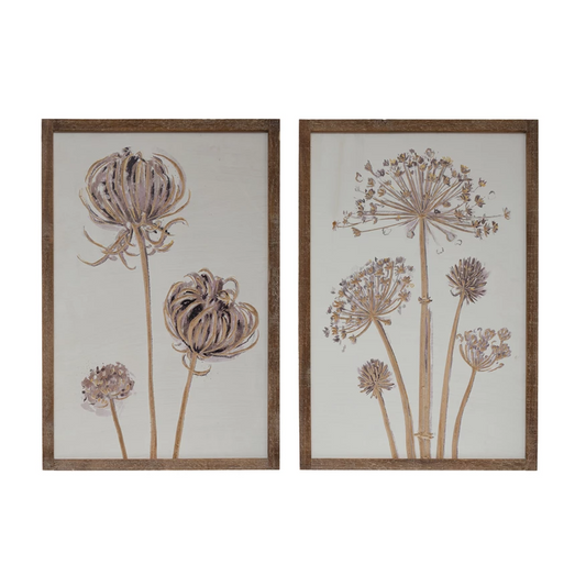 Wall Decor w/ Wildflower - 2 Styles