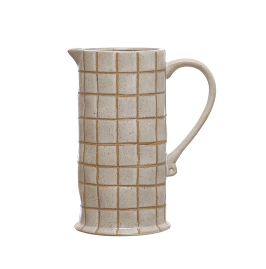 46oz Cream Stoneware Pitcher