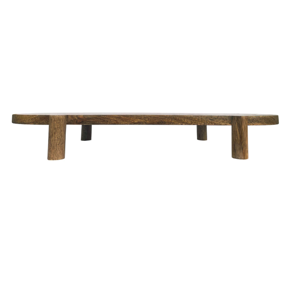 Mango Wood Footed Pedestal