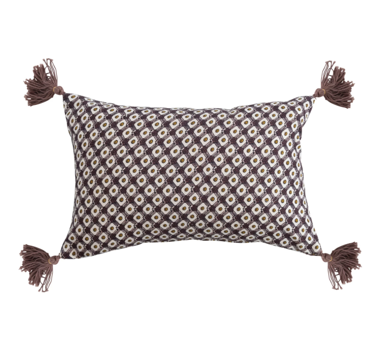 French Knot Cotton Lumbar Pillow