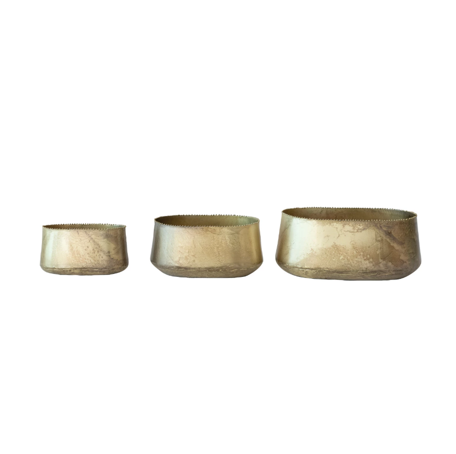Antique Brass Metal Planter - MD