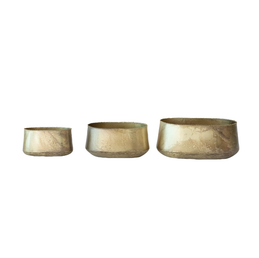 Antique Brass Metal Planter - MD