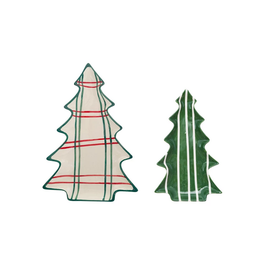 Hand-Painted Ceramic Tree Shaped Plate - LG
