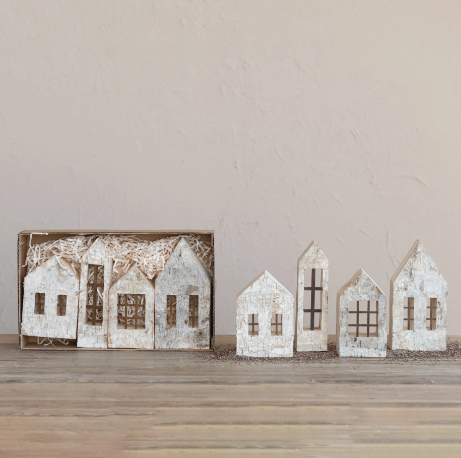 Birch Bark Houses - BOX SET OF 4