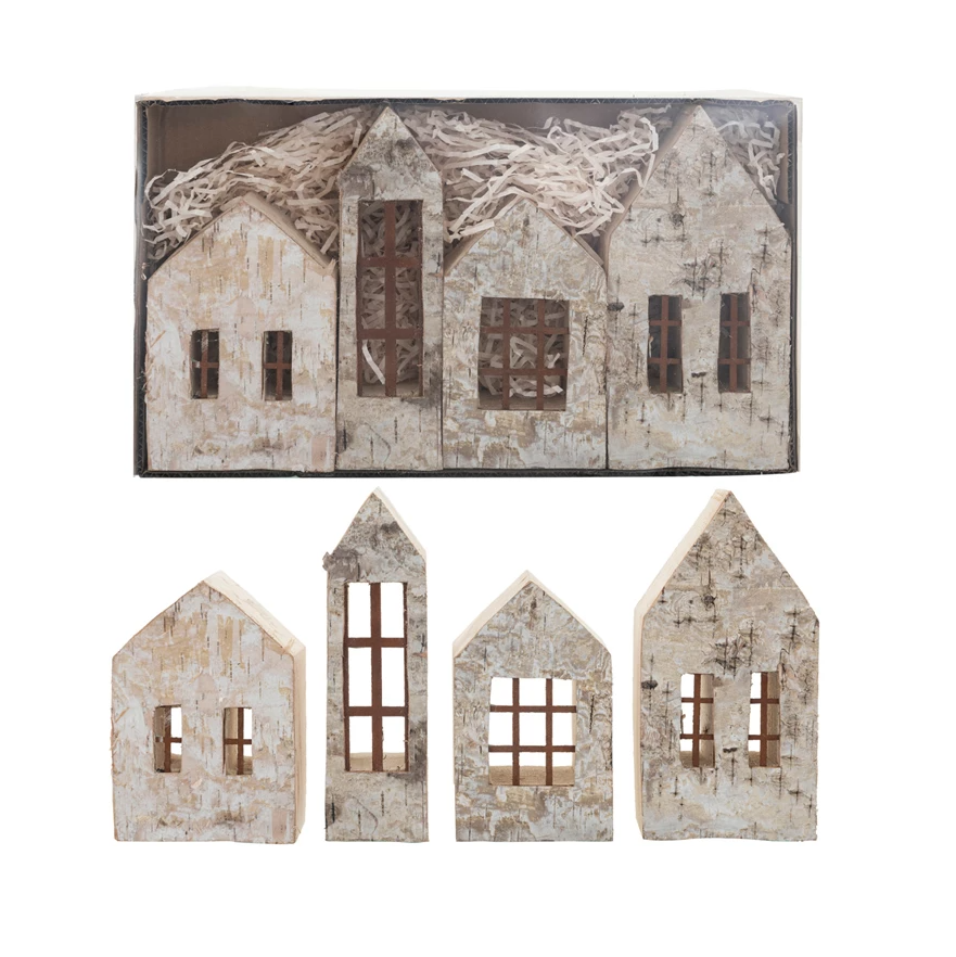 Birch Bark Houses - BOX SET OF 4