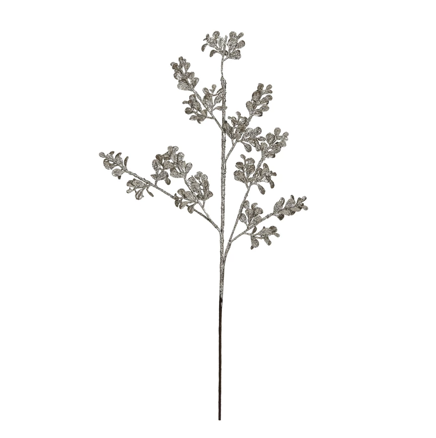 Champagne Glitter Leaf Pick