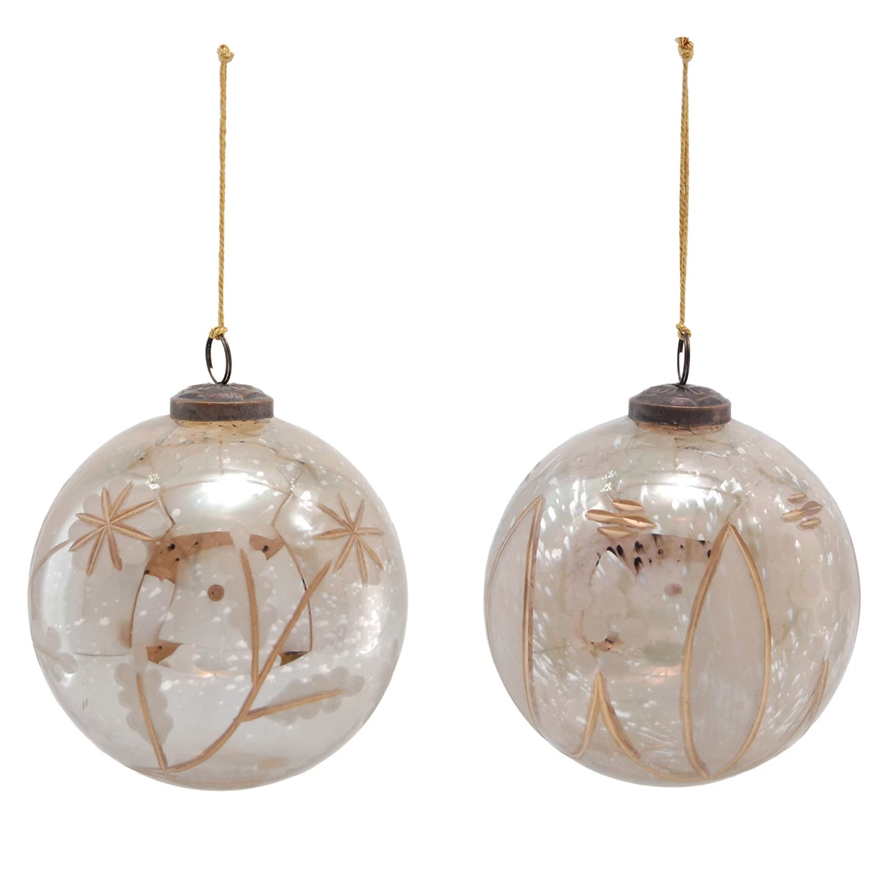 5" Smoke/Gold Mercury Glass Ornament