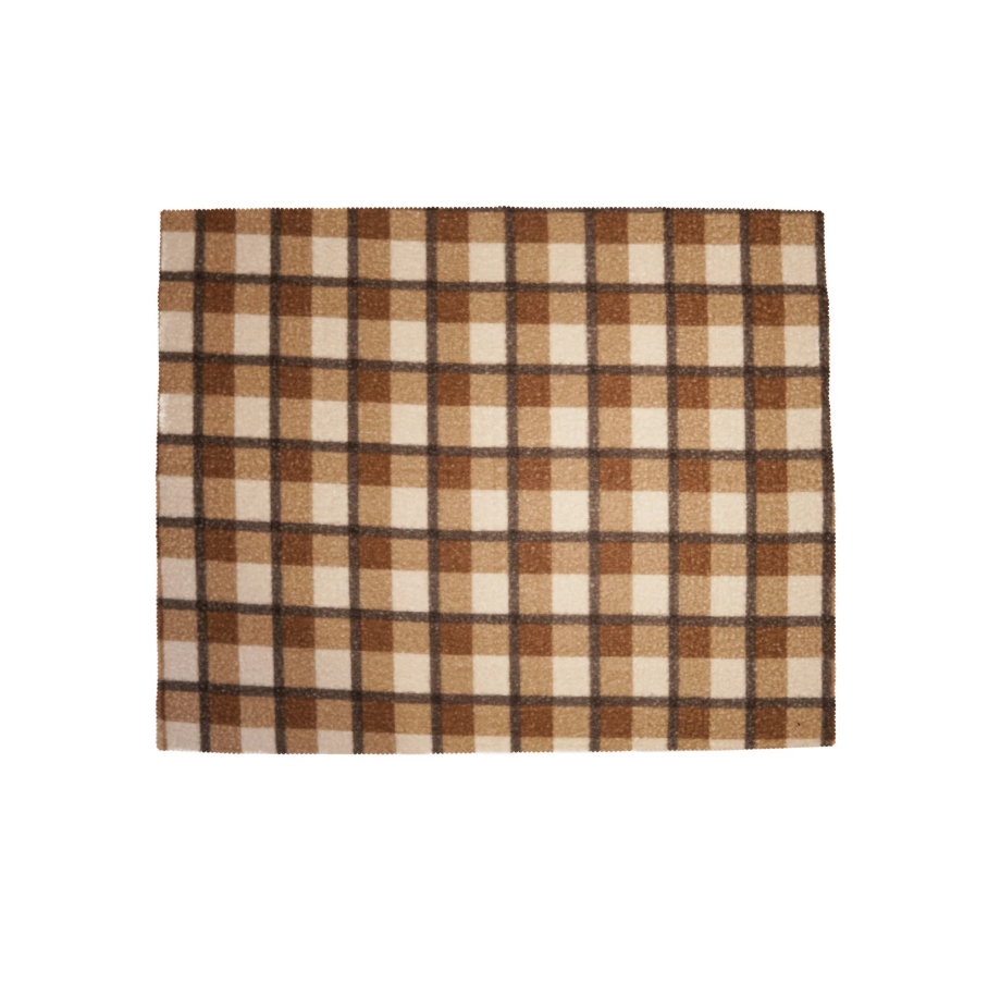 60x50 Brown Plaid Faux Sherpa Throw