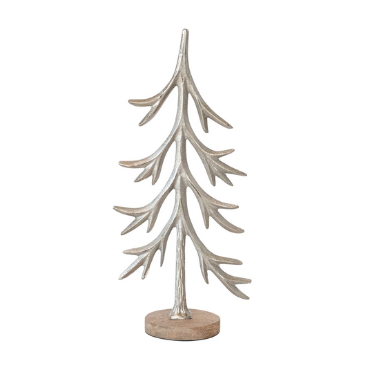 SM - Aluminum Tree w/ Mango Wood Base