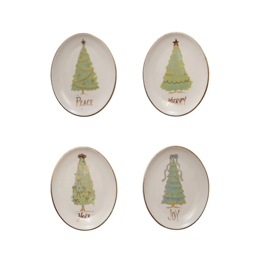 Oval Stoneware Holiday Dish