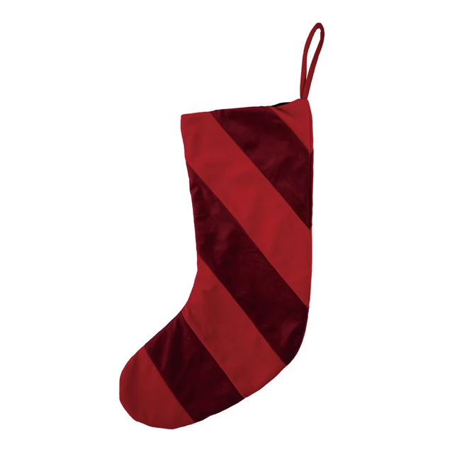 Red Velvet Striped Stocking