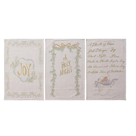 Cotton & Linen Holiday Tea Towel - 3 STYLES