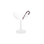 6oz Coupe Glass w/ Candy Cane