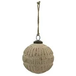 Distressed Frosted Glass Ball Ornament