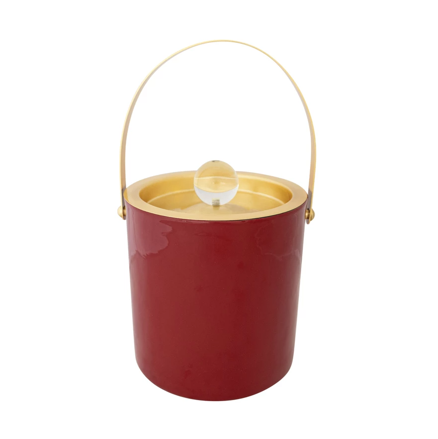 Enameled Stainless Steel Ice Bucket