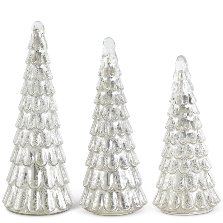 LG - Silver LED Mercury Glass Tree