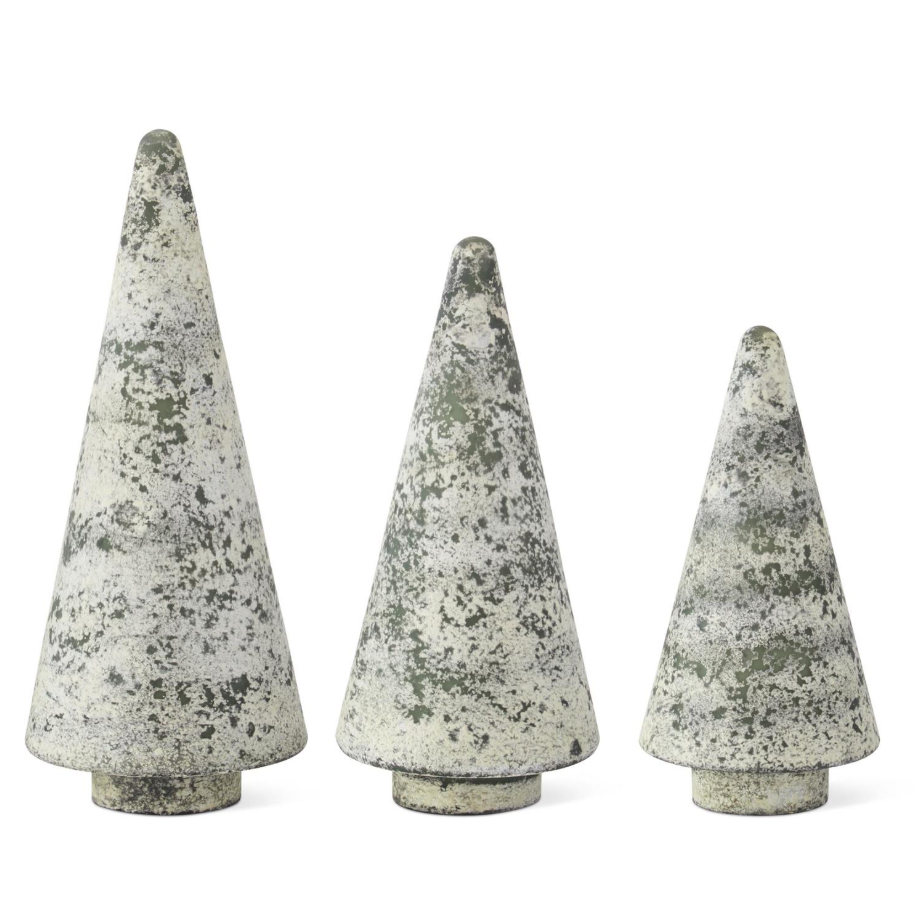 SM - Gr/Wh Speckled Glass Christmas Tree