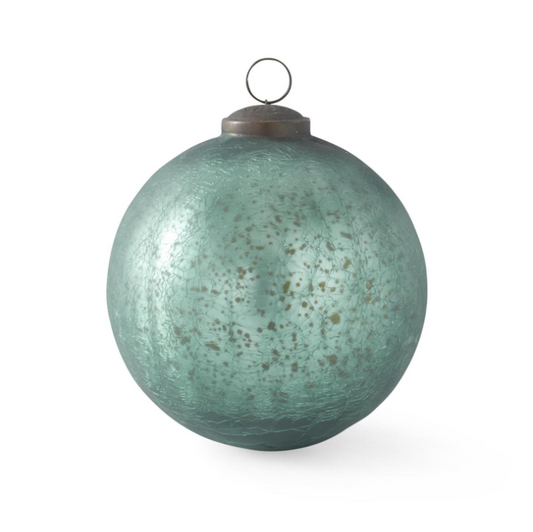 5" Crackled Teal Mercury Glass Ornament