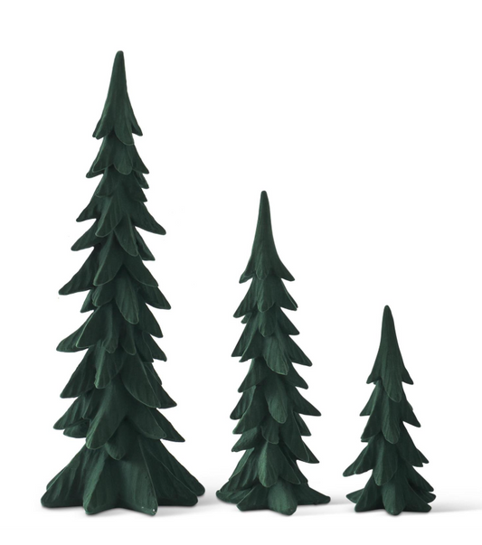 11" Green Velvet Christmas Tree