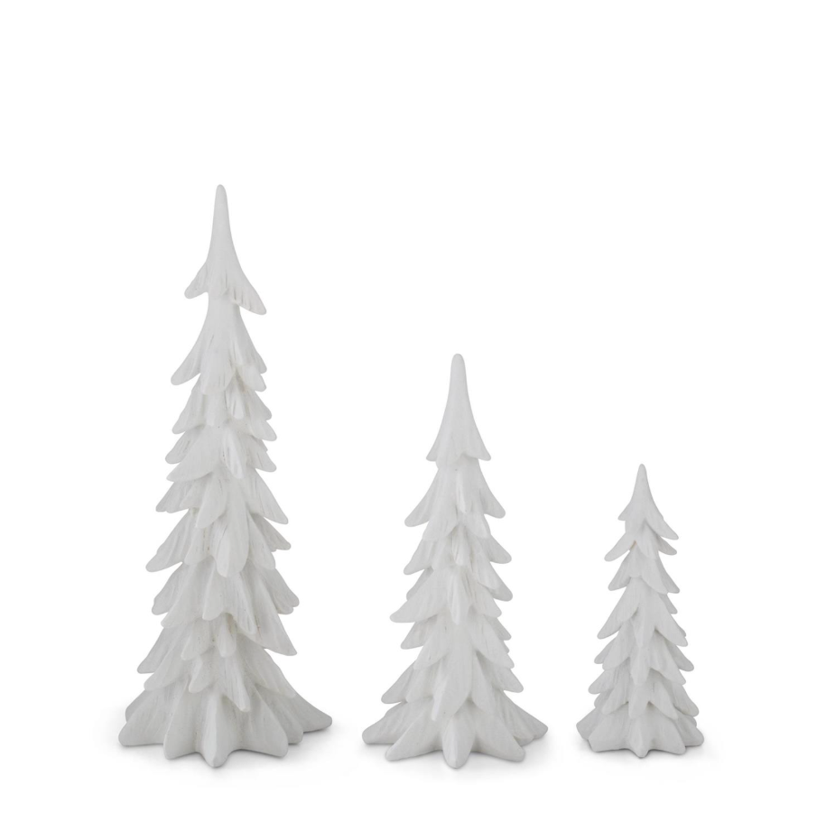 8" White Velvet Christmas Tree