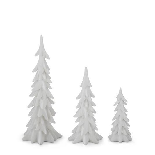 11" White Velvet Christmas Tree